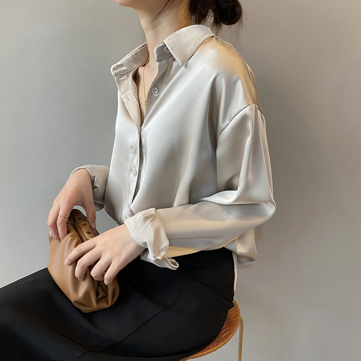 Womens vintage silk shirt