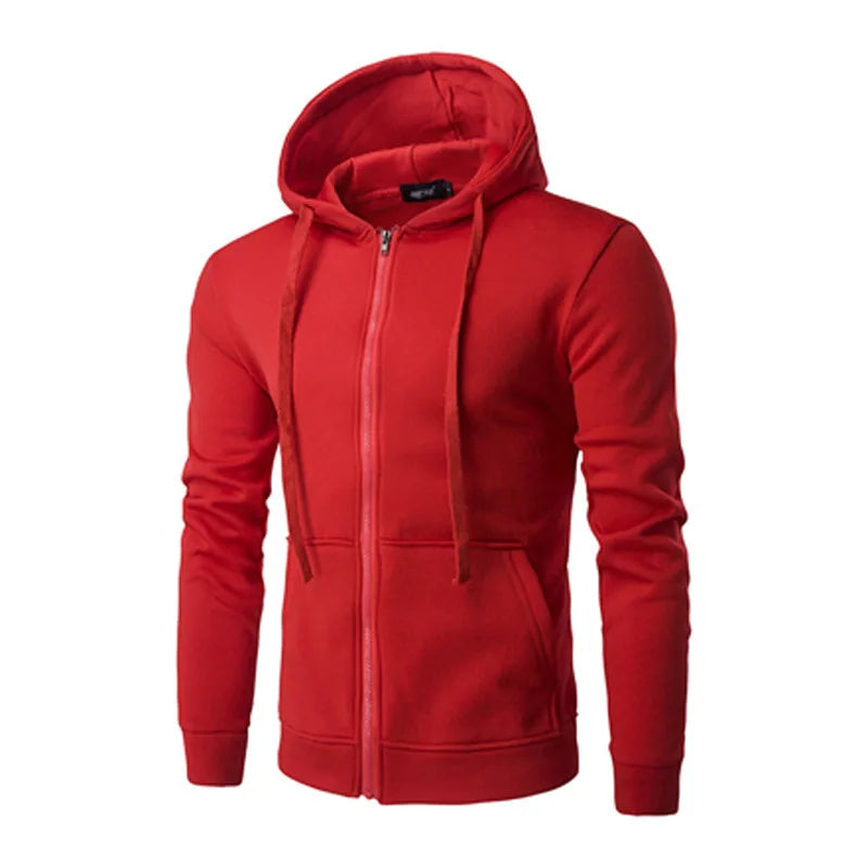 Mens long sleeve hooded zipper