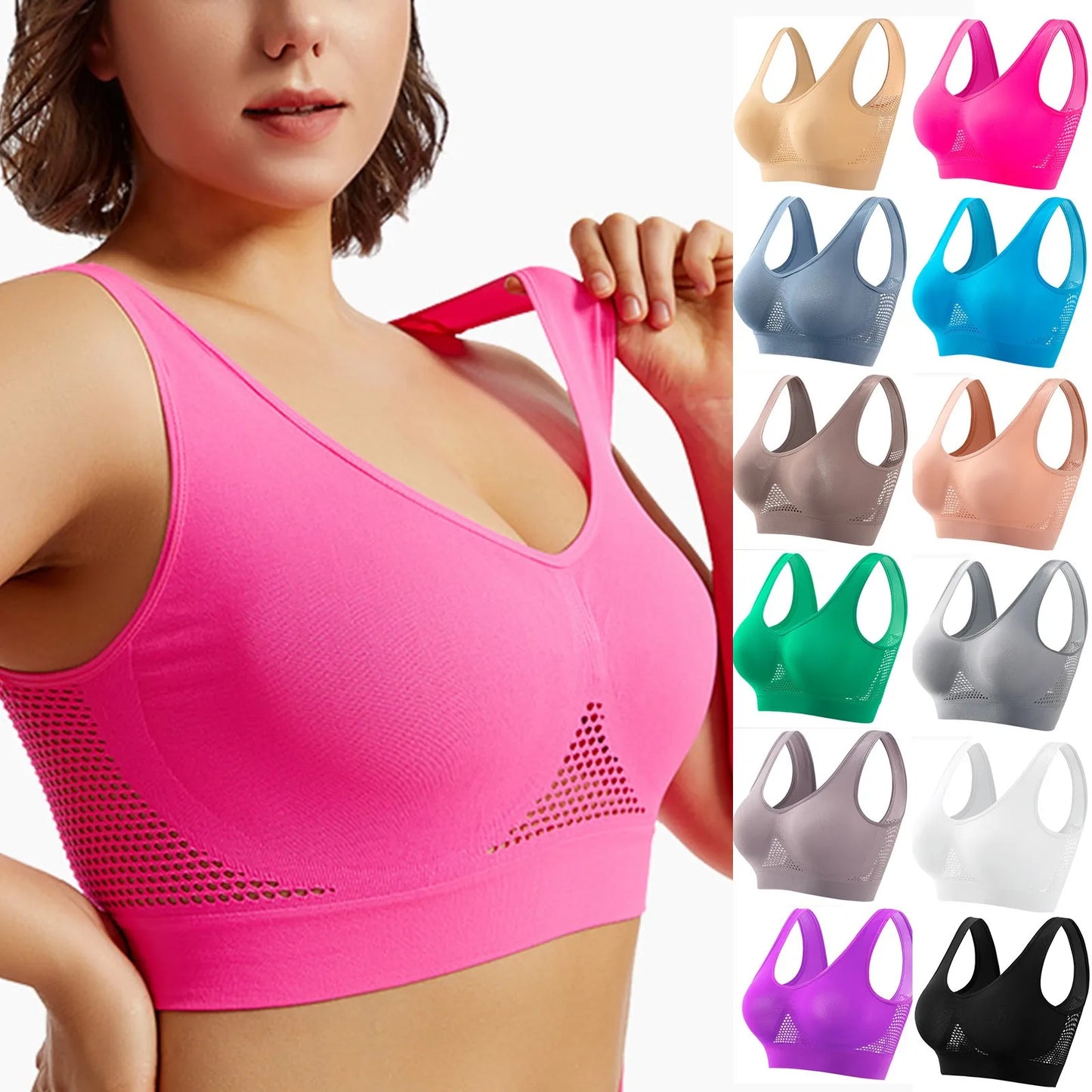 Womens breathable sports bra