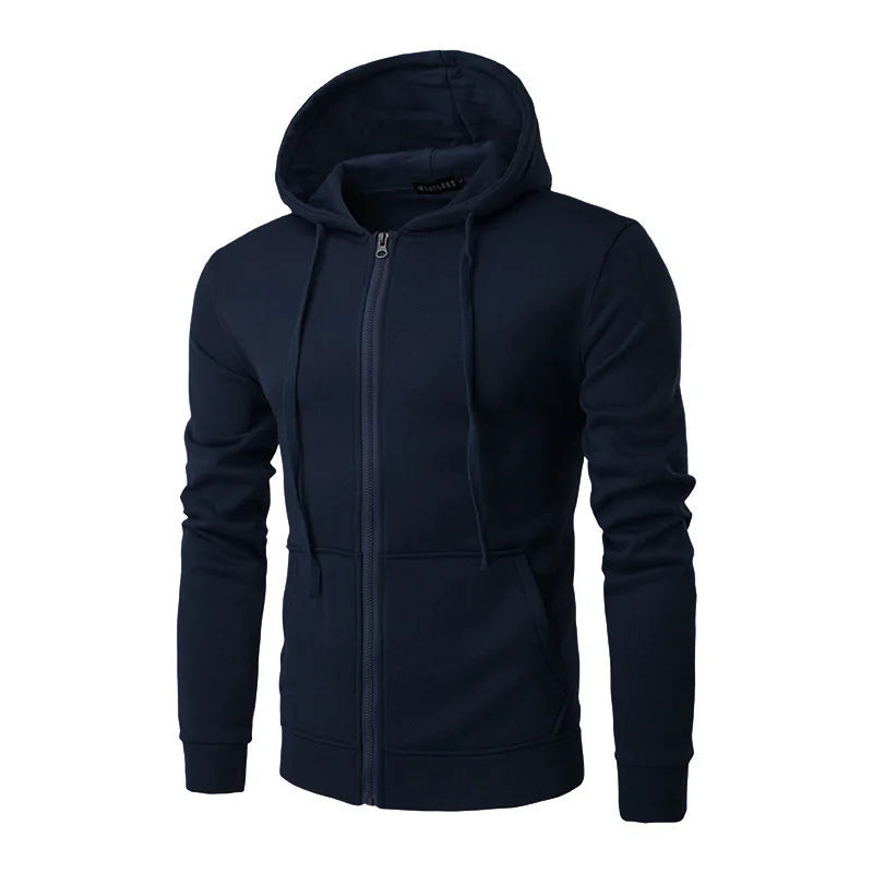 Mens long sleeve hooded zipper