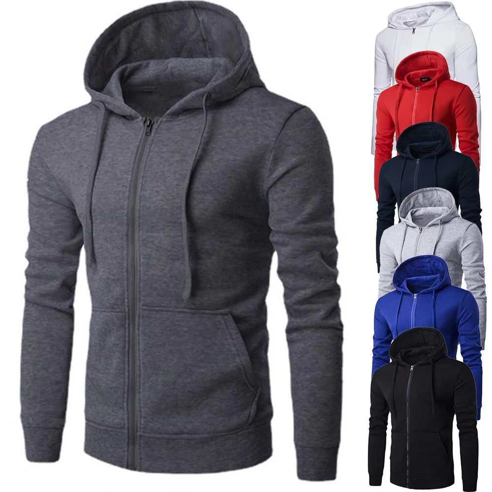 Mens long sleeve hooded zipper